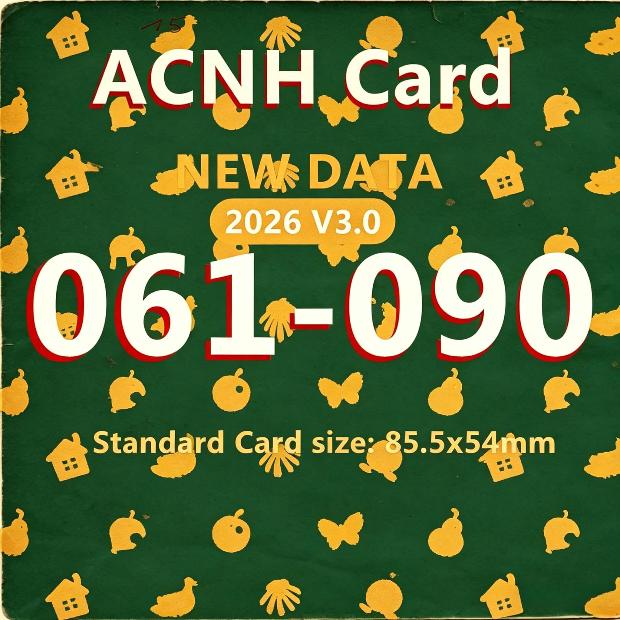 ACNH Card NFC Fine Made Interactive Chips 061-090 High Definition Pattern Solid Build Daily Travel Gaming 85.5x54mm