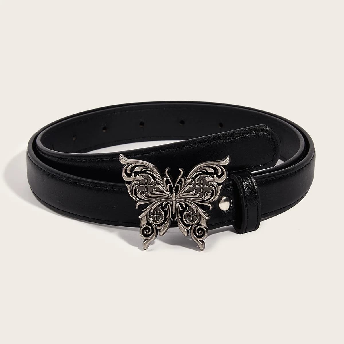 Versatile Women's Belt Daily Slim Fit With Metal Butterfly Clasp Simple and Retro Decoration Fashion Brand Design Belt