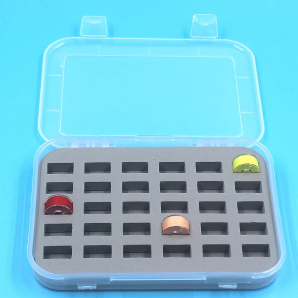 Scatola Portabobine in Plastica, Design Semplice, Organizzatore per Rocchetti da Cucito, Leggero, Portatile, Stabile, con Spugna per Fissaggio Bobine