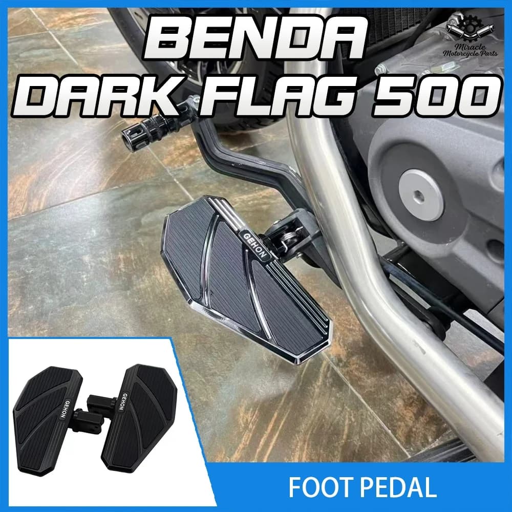 Modifiche per moto: pedali antiscivolo allargati e rialzati per Benda LFC700 ROCK 250 DARK FLAG 500
