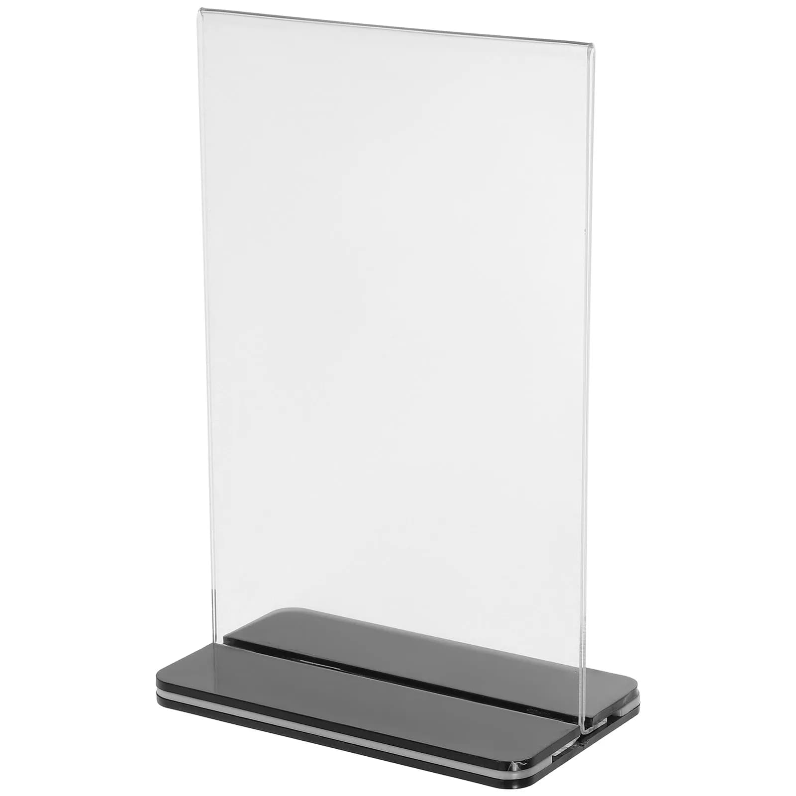 Set di 3 Espositori a T in Acrilico per Menu, Porta Prezzi, Supporto per Etichette da Tavolo, Base Stabile Bifacciale