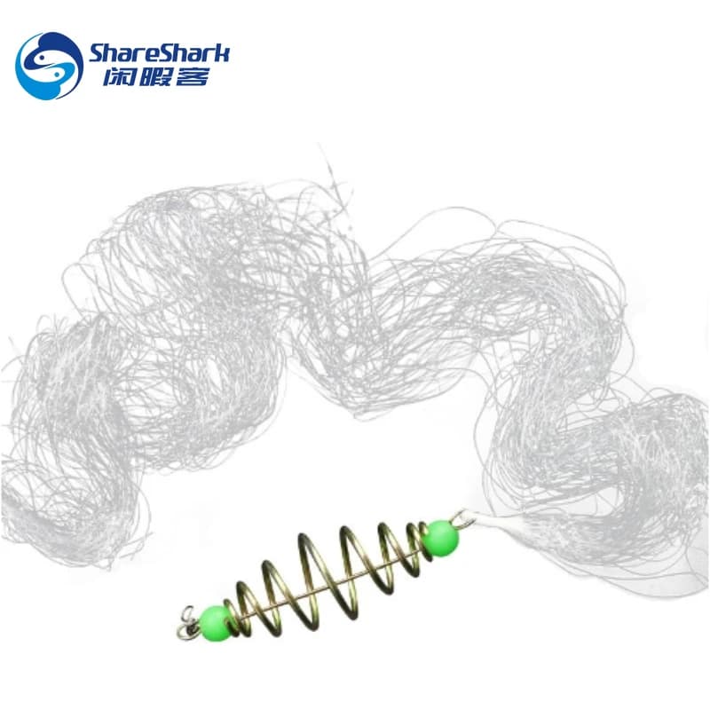 2PCS Rete da pesca Trappola per esche Perlina luminosa Rame Primavera Shoal Rete a rete Attrezzatura a rete Trappola a molla in nylon Strumenti di pesca
