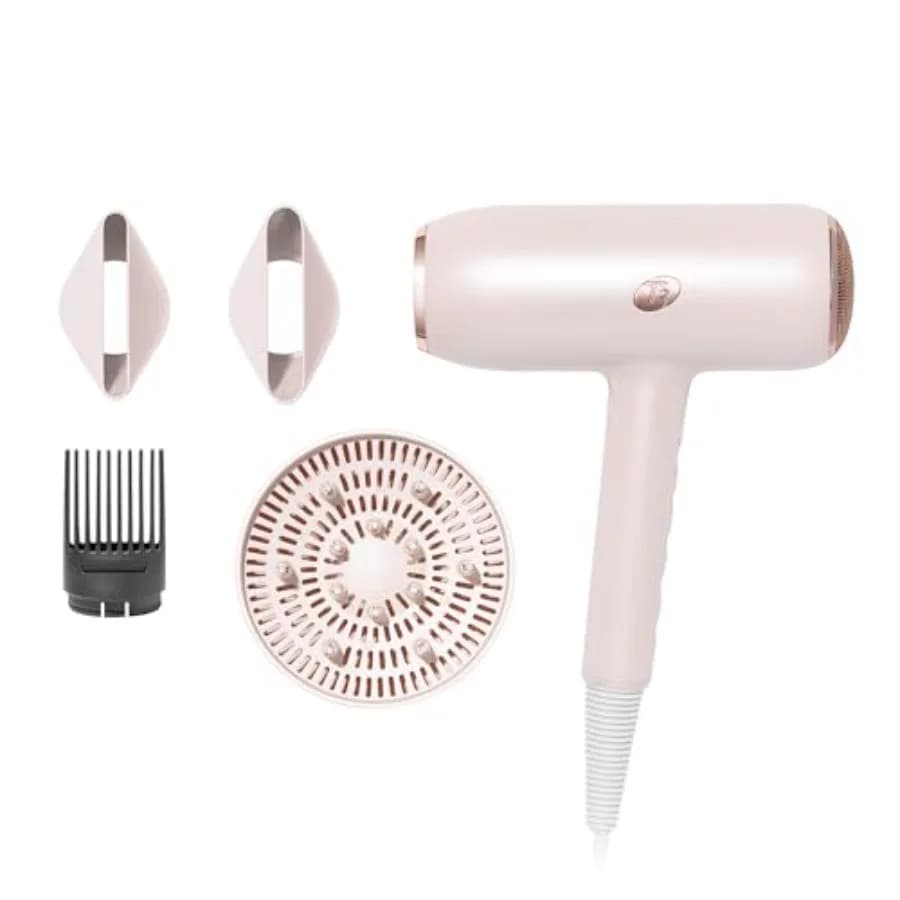 Professional Ionic T3 Featherweight StyleMax Hair dryer with Custom Heat Automation, 4 Accessories, Fast Drying, Lightweight