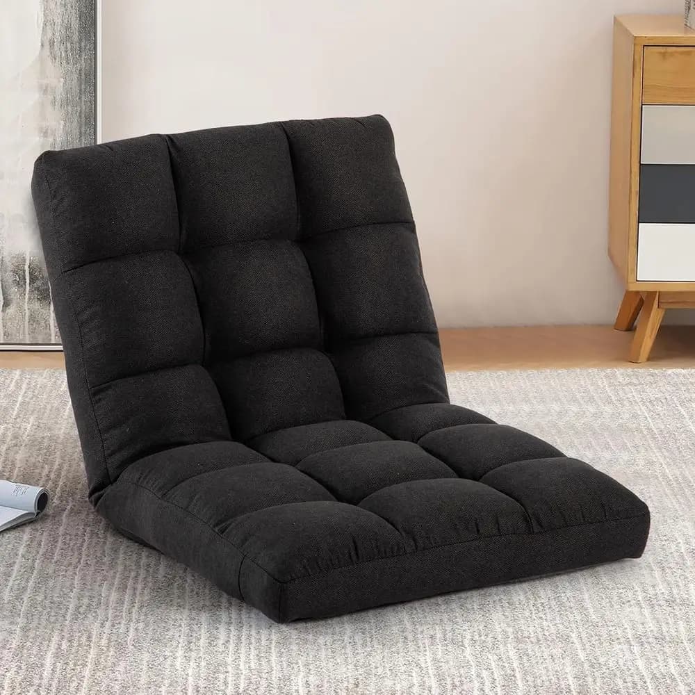 Ergonomic Reclining Chair with 6 Adjustable Positions, Padded Bed, Adult Gaming Chairs (Country Rustic, Black)