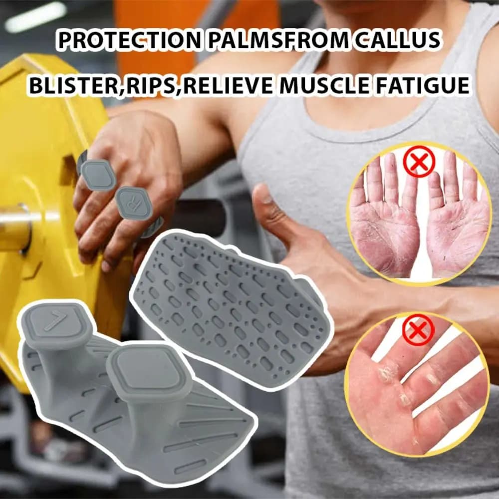 1 Pair Ergonomic Weight Lifting Grips Anti-slip Honeycomb-shaped Workout Gym Gloves Anti-friction Silicone Silicone Palm Grips