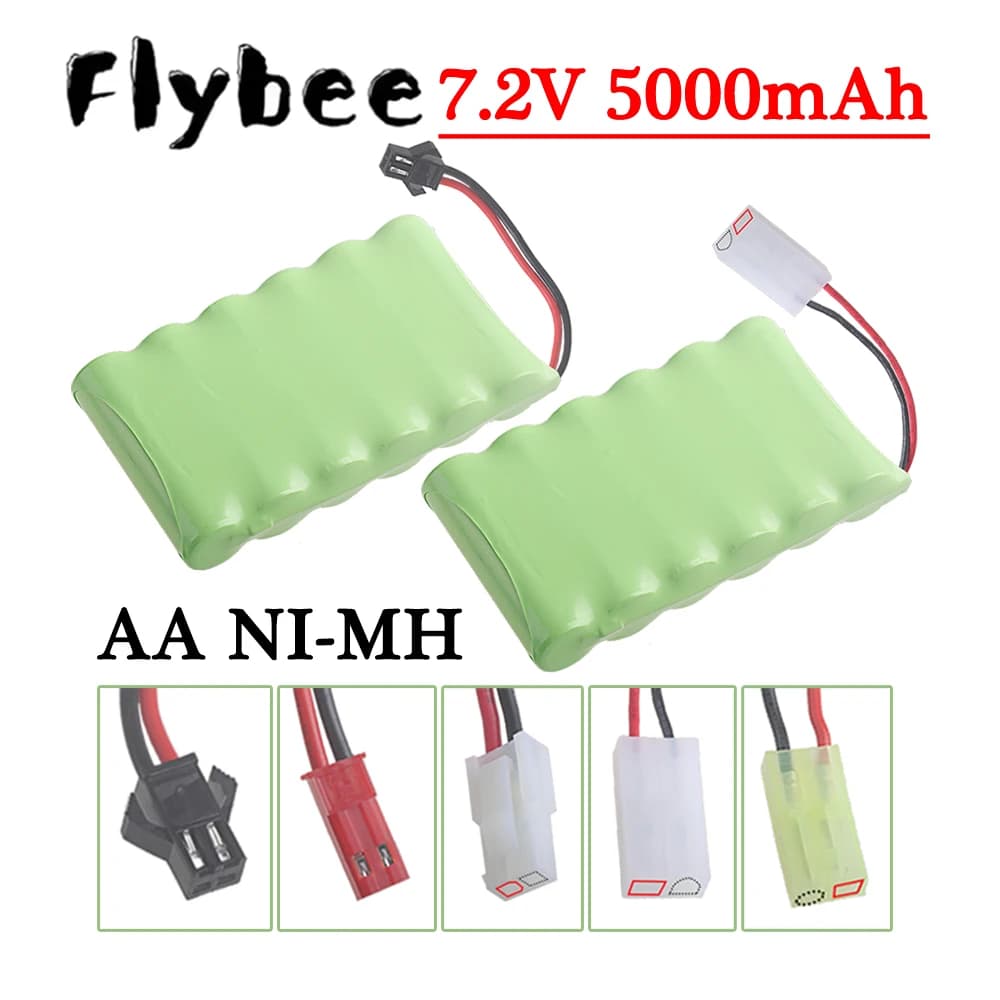Batteria NIMH AA 7.2V 5000mAh per giocattoli Rc Auto Serbatoi Robot Batterie 3000mah aggiornate per batteria ricaricabile Rc Boat 7.2V