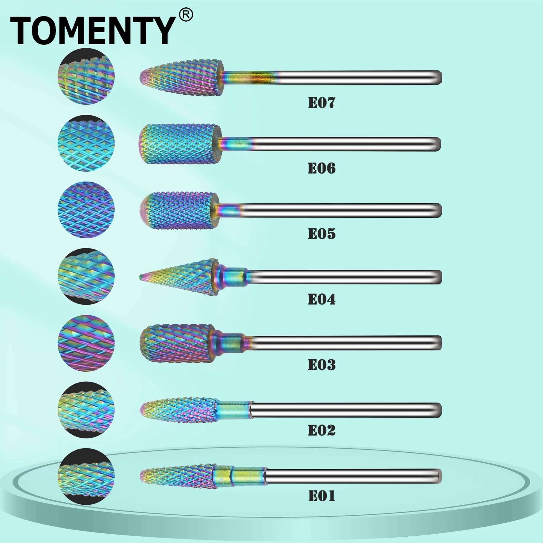 TOMENTY Dental Brake Diameter 2,35 mm 3/32 inch 3/32 inch drill tip for rotating dental nail polishing tips for polishing tools
