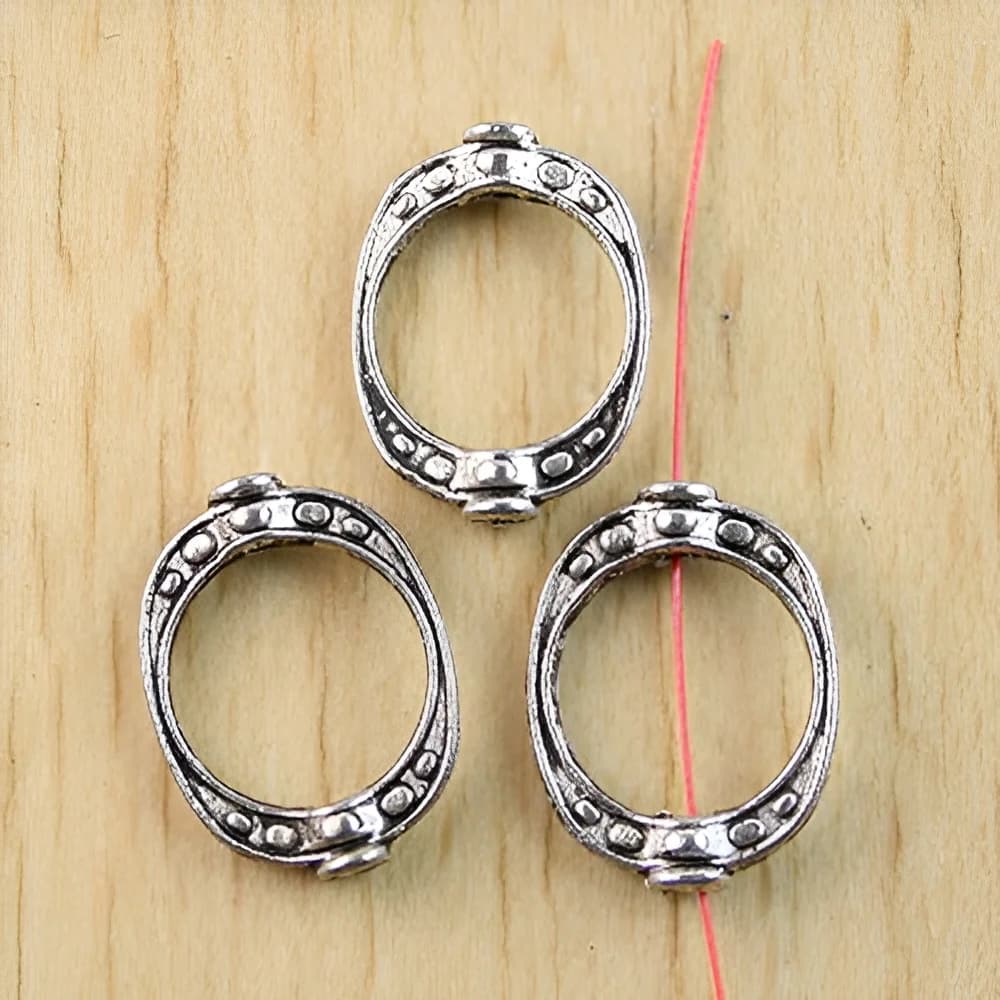 30 pezzi di cornici ovali per perline da 15-19 mm, H0932, forniture per la creazione di gioielli