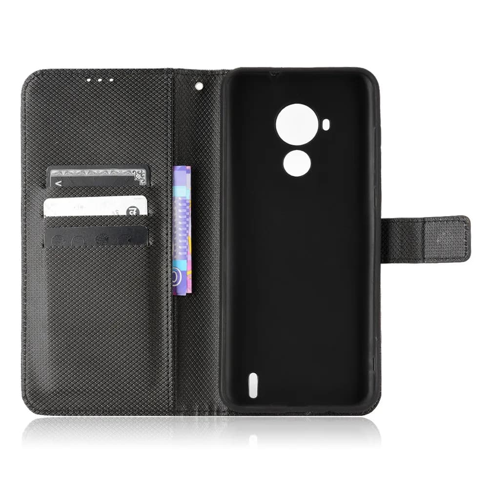 Per Nokia C30 custodia di lusso con motivo a diamante, custodia a portafoglio in pelle PU con supporto per Nokia C30 C 30, custodia per telefono