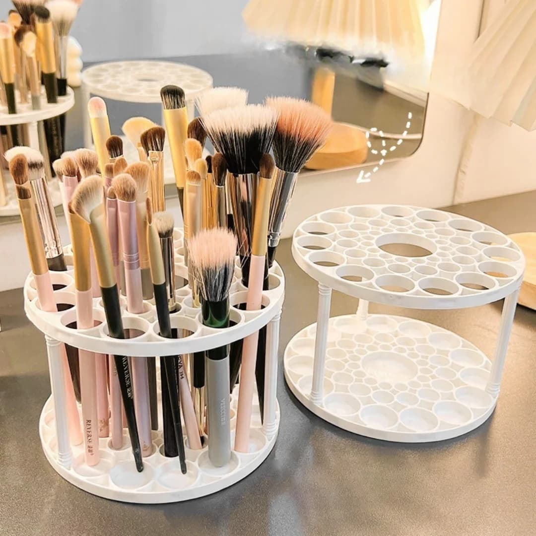 Forged Makeup Brushes, Multifunctional Cosmetic Organizer for Desk, Drying and Storage Container for Vanity and Beauty