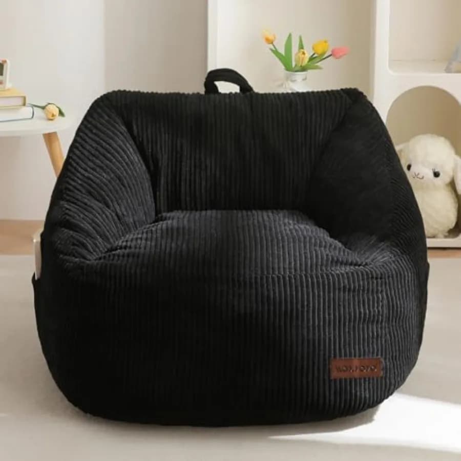 Poltrona Sacco con Maniglia, Comoda Sedia per Bambini e Bambine, Poltrona Decorativa con Tasca per Gaming e Lettura