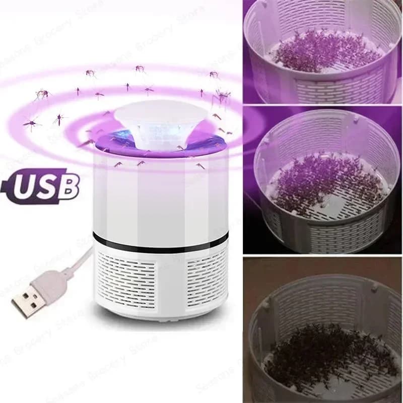 New Photocatalyst Mosquito Killer Lamp LED USB Plug Indoor Mosquito Trap for Bedroom Living Room Outdoor Camp Black/White Silent