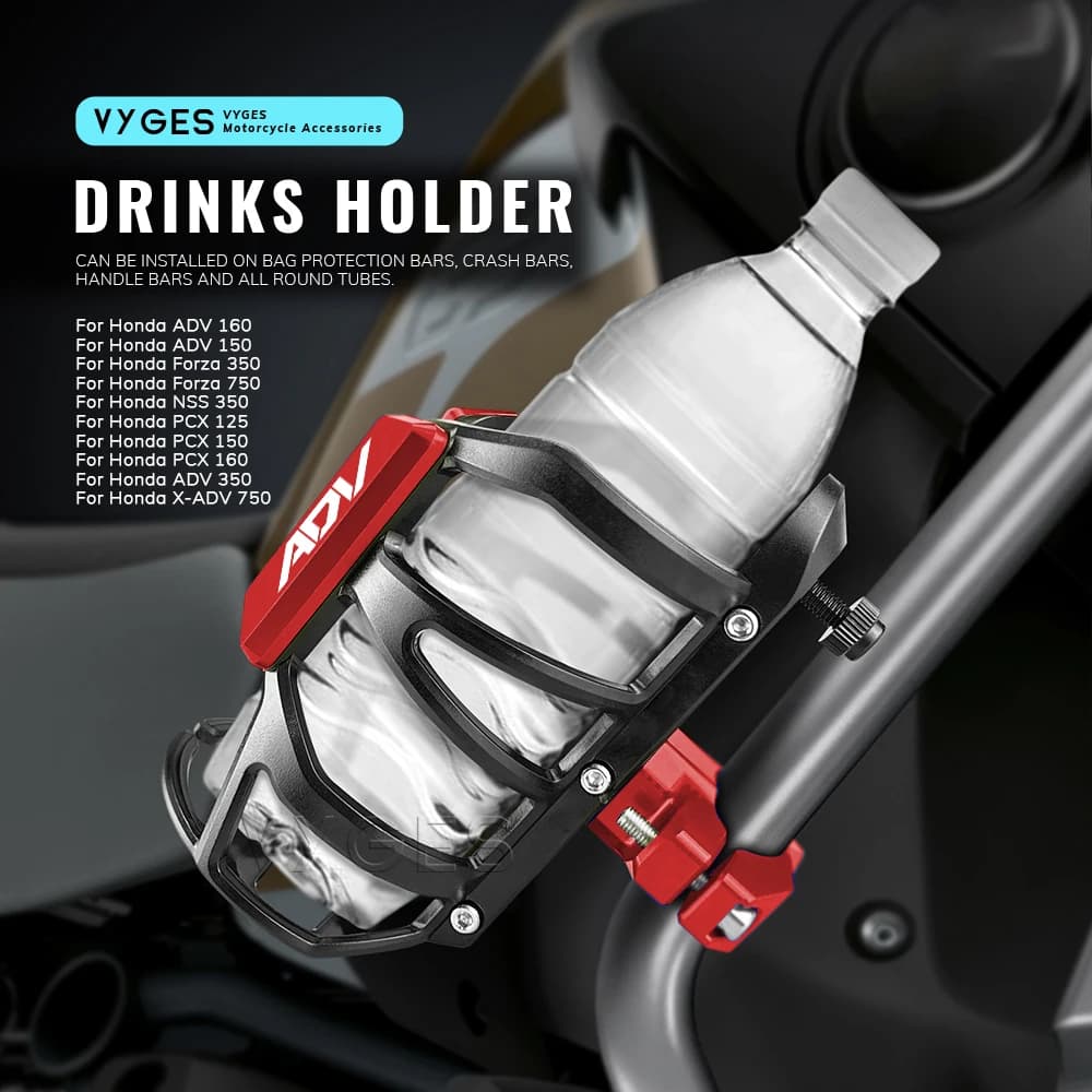 Motorcycle Bottle Holder, Drink and Glass Holder for Honda ADV 350 160 Forza 750 350 NSS350 PCX160 X-ADV 750