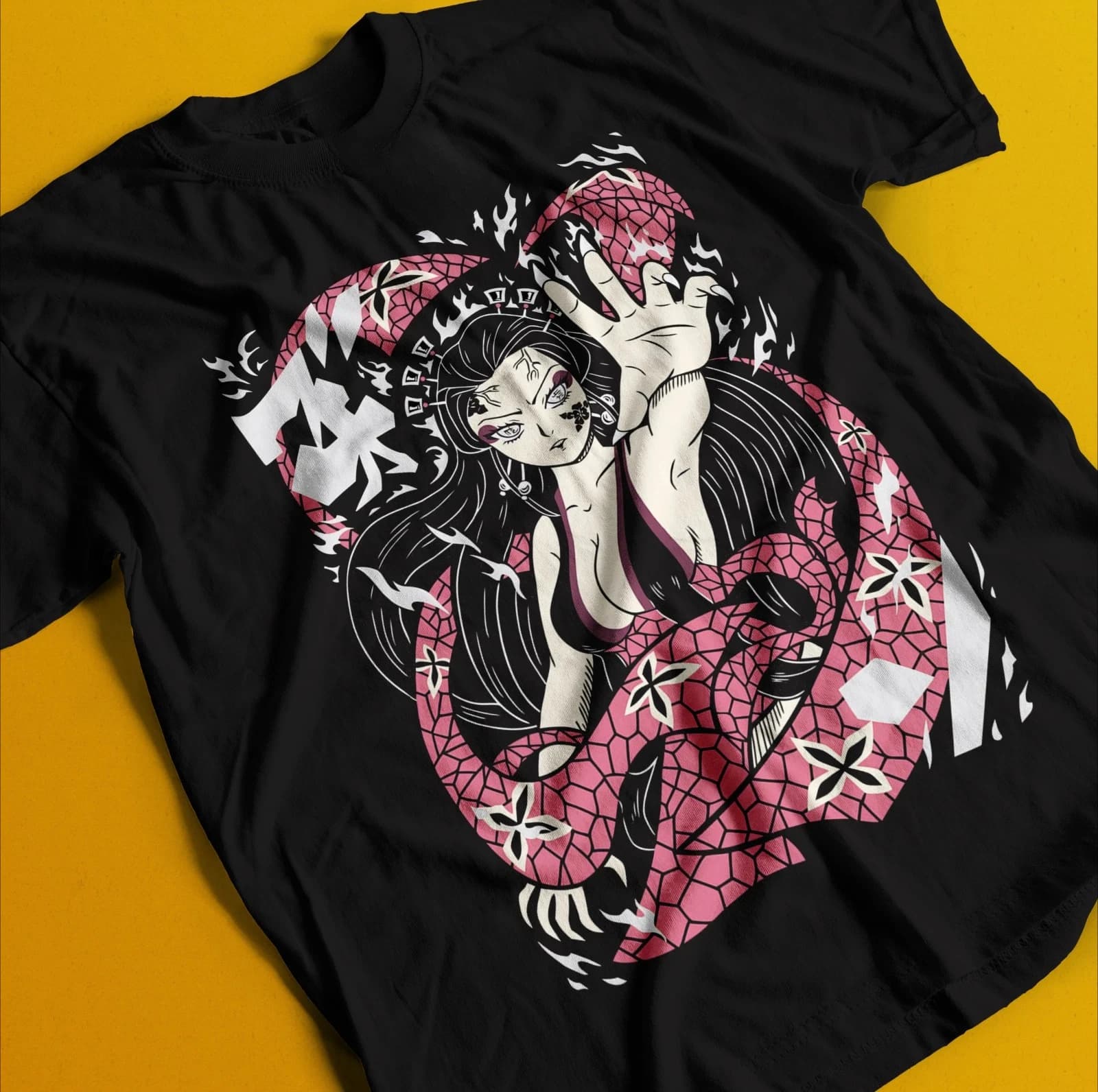 Offerta Estiva: T-shirt Demon Slayer con Daki (Upper Moon 6) e Zenitsu, Maglietta a Maniche Corte per Uomo