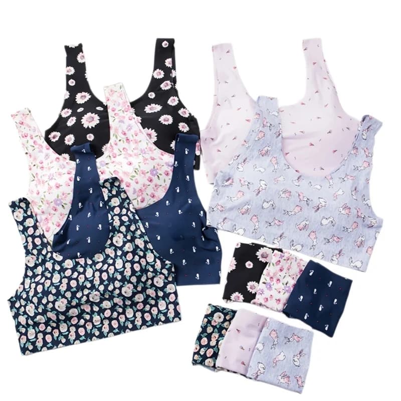 Women Seamless Bra Set Push Up Bra and Panties Set Glossy Underwear Sports Brassiere Top Female Sexy Lingerie Set