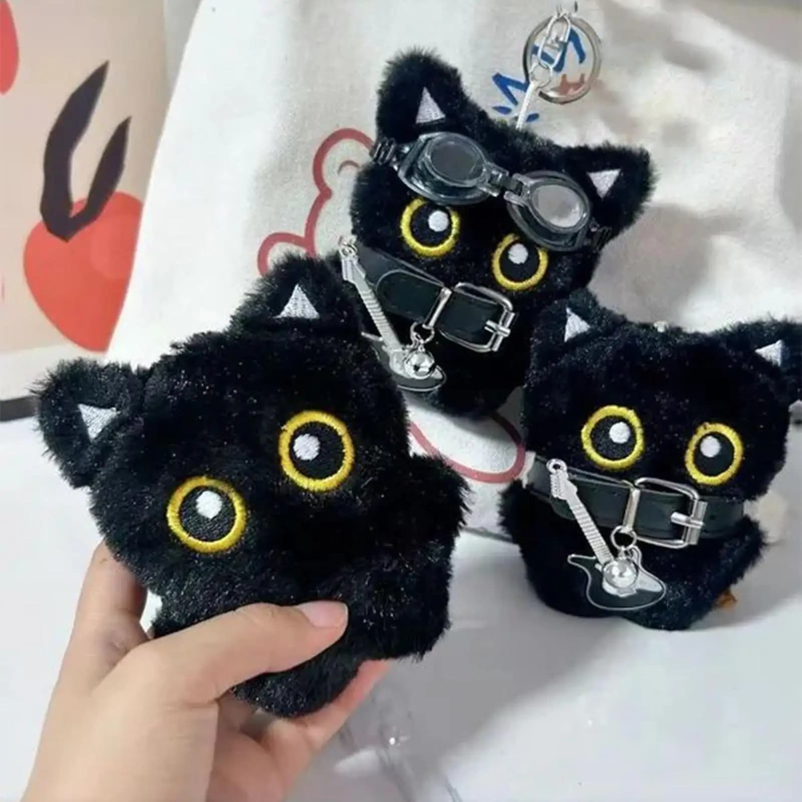 Portachiavi a Forma di Gatto 12cm, Ciondolo Morbido e Divertente per Borsa, Peluche per Bambini, Adolescenti, Donne e Ragazze, Ideale per Compleanni e Zaini