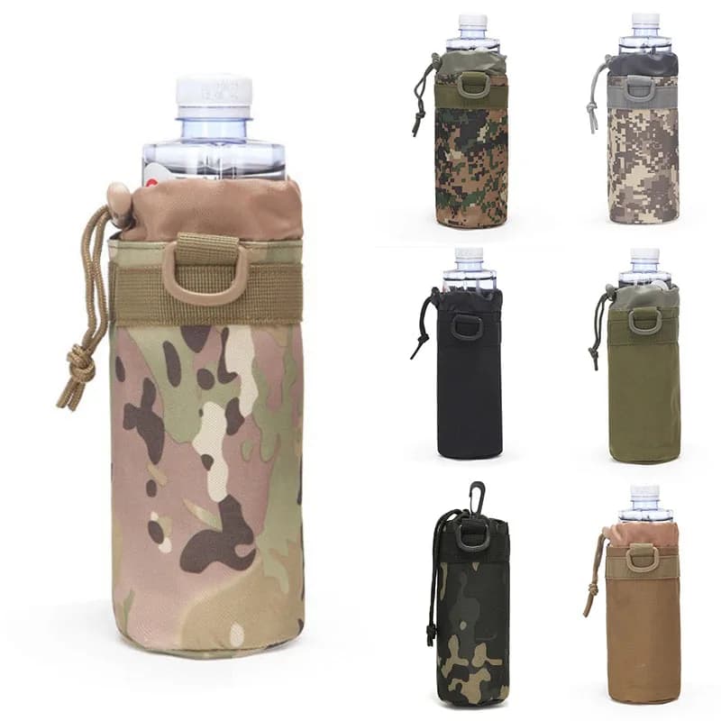 Outdoor Water Bottle Custody Mimetic Tactics Molle Kettle Hiking Case Hunting rope Multifunctional Bottle Bag