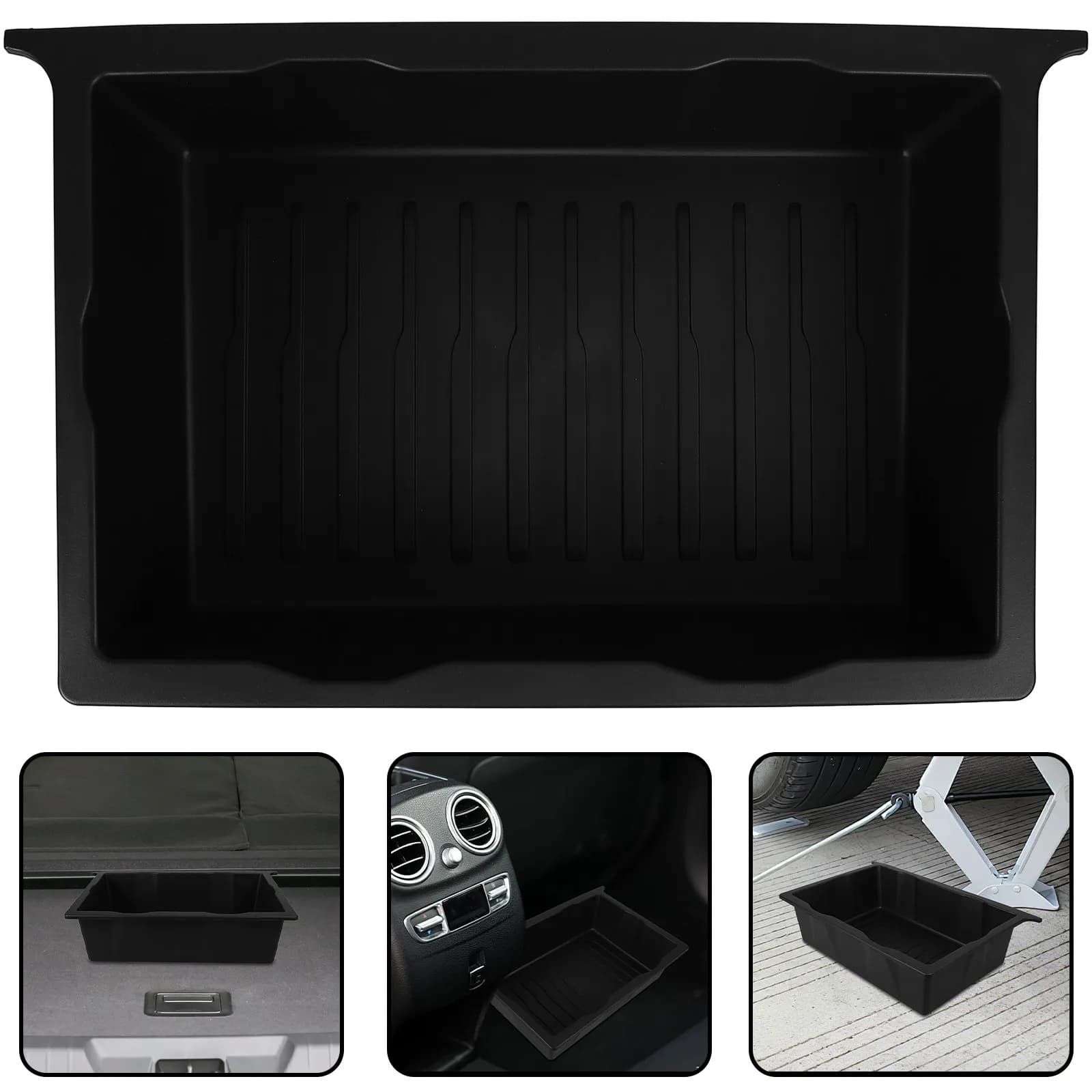 Front Seat Car Organizer Under Seat Storage Tray High Hardness Non Deformable Automotive Storage Case Clean Tidy Vehicle