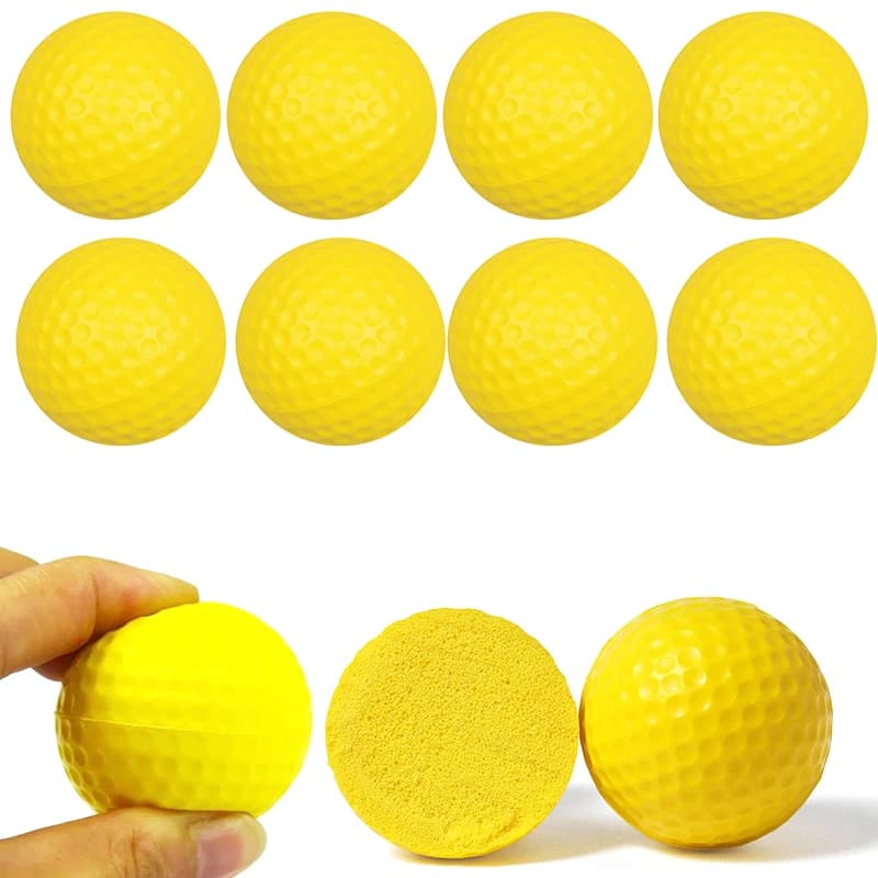 6/12PCS Yellow PU Golf Practice Ball 42.67mm Durable Training Golf Balls High Elasticity Home Office Sport Equipment Supply ZYF