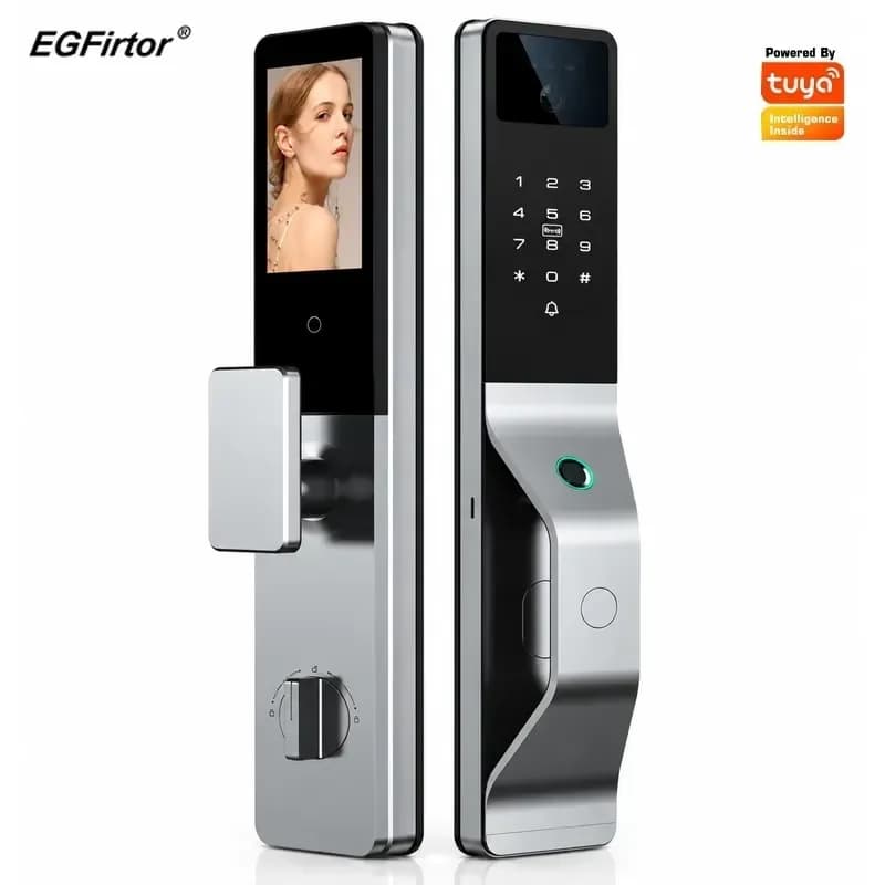 What Is A Password Manager Smart Lock 4.5 Inch HD Large Screen Remote Face Recognition Fingerprint Entry Door Lock