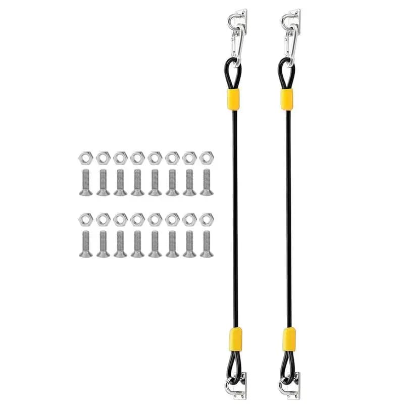 Heavy Duty Waste Can Locks Set di serrature a prova di orso blocco del coperchio del bidone della spazzatura con fune metallica intrecciata rivestita in gomma per giardino degli uffici domestici