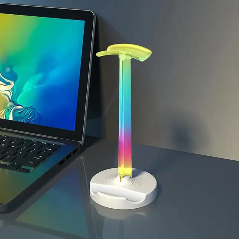 Base per supporto per cuffie RGB Accessori per supporto per aromaterapia incorporato Supporto da tavolo per auricolari da gioco, testa salvaspazio antiscivolo M8O0