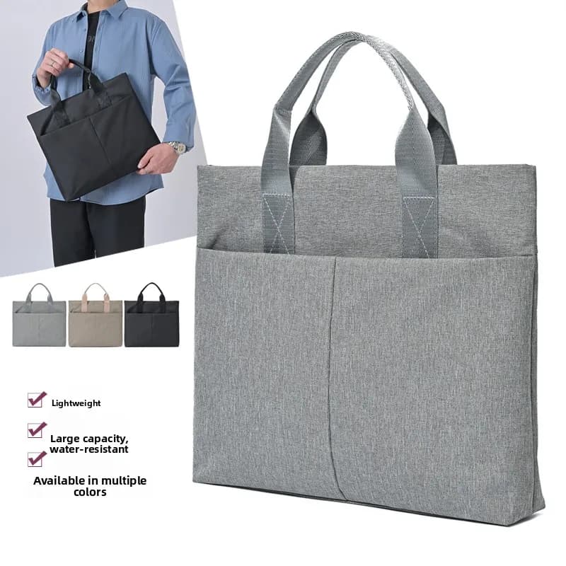 Nuova Borsa Porta PC da Uomo 2026 Semplice ed Elegante, Borsa Portadocumenti alla Moda, Borsa a Mano in Nylon Morbido Impermeabile
