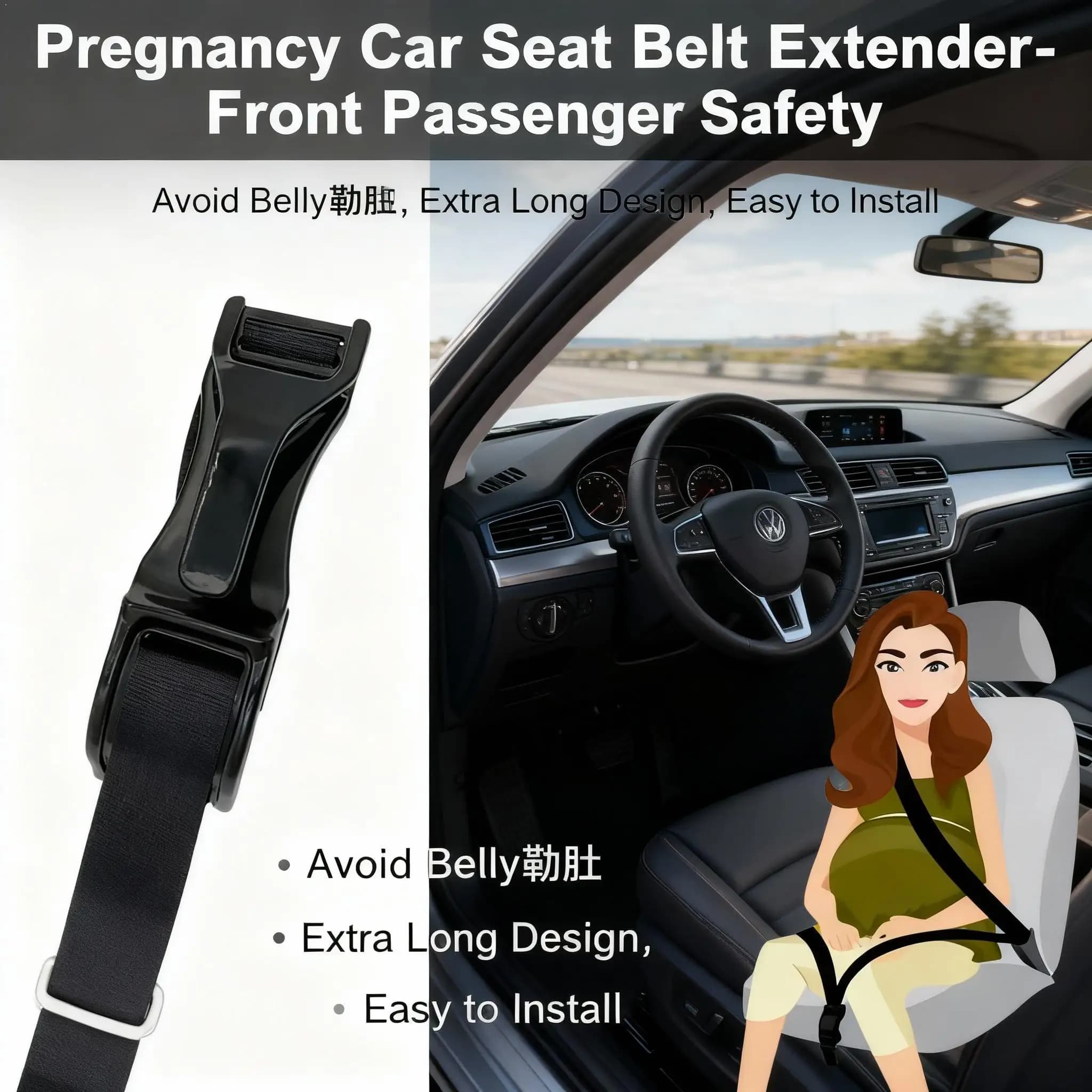 Safety cover for pregnant cars, anti-strangulation padding for belly, for copilot, special accessory for pregnant driving, extended length