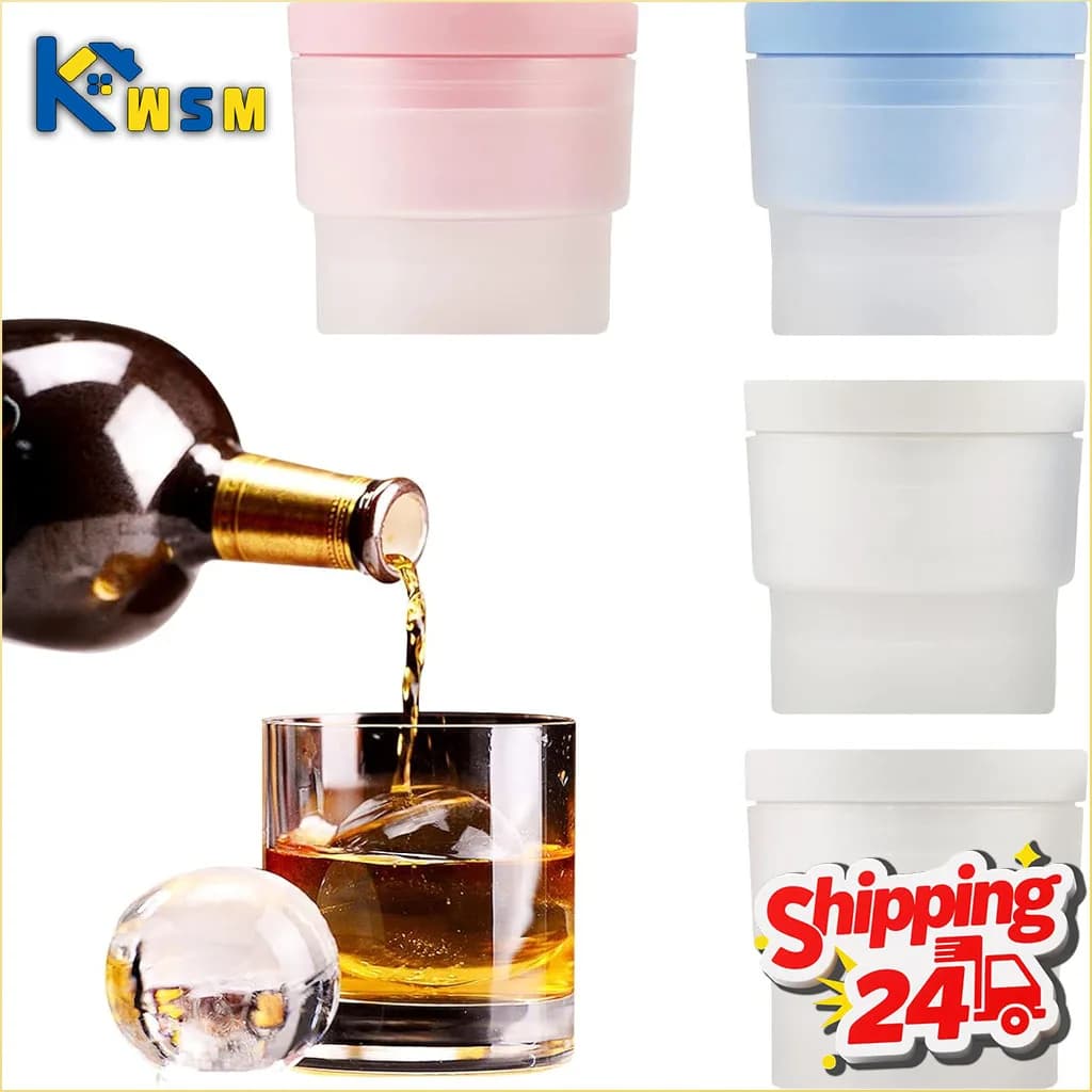 Stampo per Sfere di Ghiaccio da 1-20 Pezzi, Vassoio per Cubetti di Ghiaccio Rotondi per Whisky e Cocktail, Riutilizzabile, Facile da Rilasciare, in Silicone, Strumento da Bar