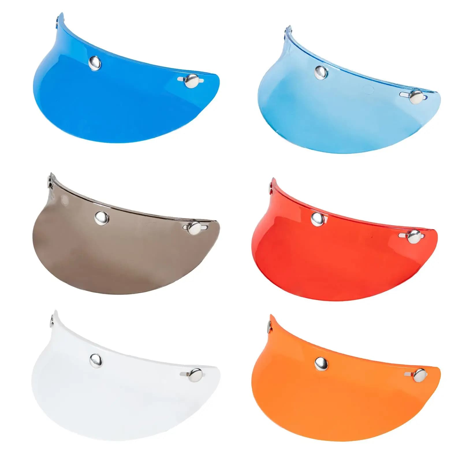 Scudi protettivi per visiera parasole per casco moto universale vintage a 3 bottoni automatici