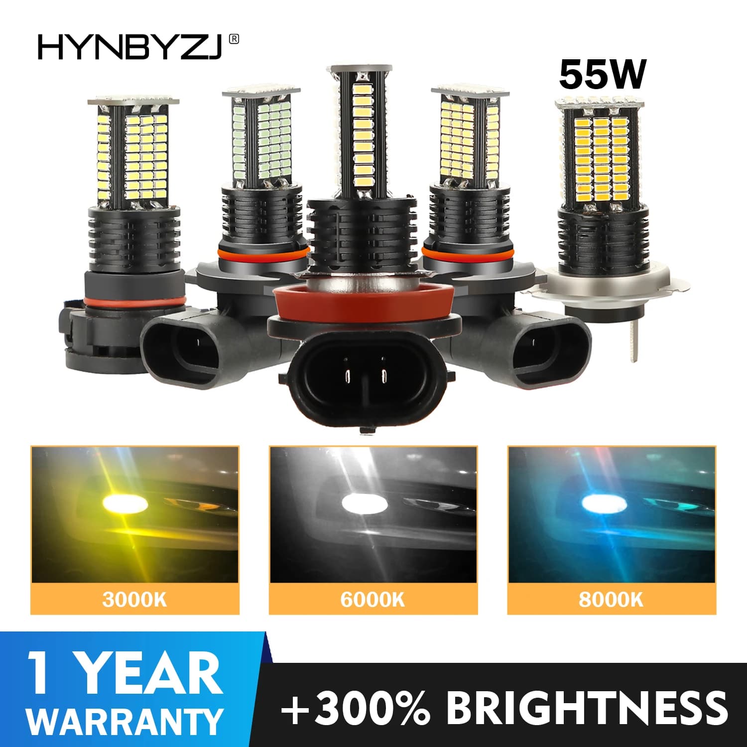 H8 LED H7 H11 fendinebbia Led H16 9005 9006 P13W white bulb yellow lighthouses for Auto fendinebbia automatic 3000K 6000K 8000K 12V 24V
