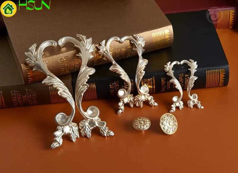 Coppie di maniglie per cassetti Phoenix in argento antico, maniglie per cassetti, maniglie per armadietti da cucina rustici, maniglie per maniglie