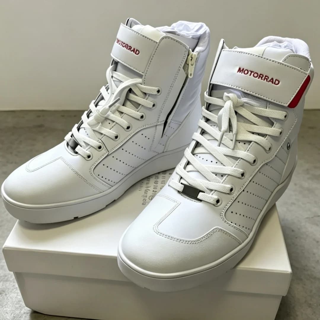 Stivali alla Caviglia di Lusso Seoul GTX con Suola Spessa, Sneakers in Pelle da Uomo per BMW Motorrad, Stivali da Moto, Scarpe Casual Antiscivolo per Esterni