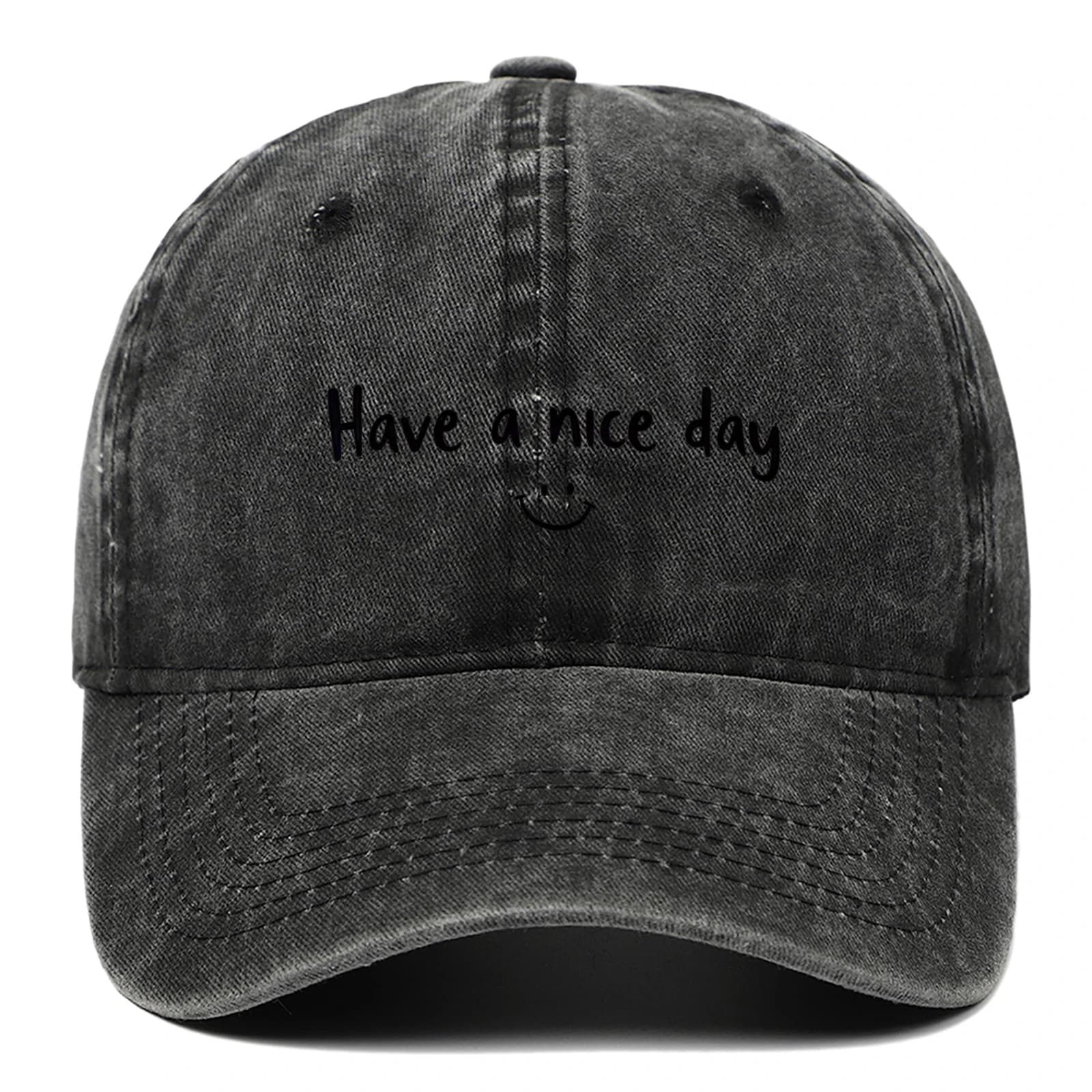 Black letter printed baseball cap for men and women, suitable for daily casual wear.Suitable for cycling, fishing, and traveling