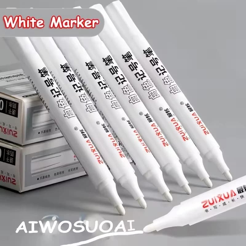 Set di 1-7 Pennarelli Bianchi 2.0mm, Penne Gel Bianche Impermeabili per Graffiti, Schizzi, Scrittura e Forniture Scolastiche