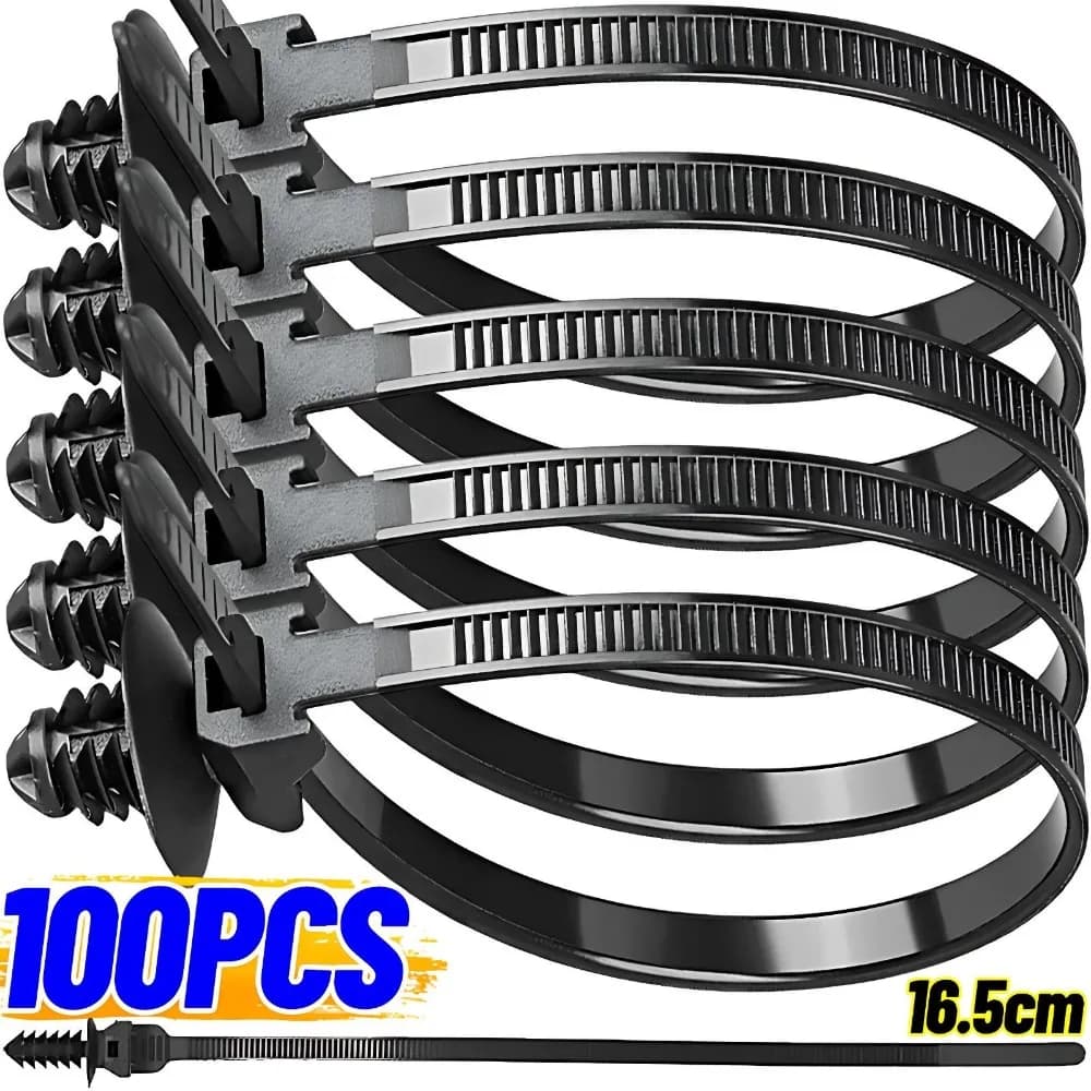 100/10 Pezzi Fascette Autobloccanti in Nylon per Cablaggio Motore Auto, Clip di Fissaggio Universale per Gestione Cavi