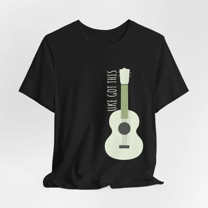 Uke ha ricevuto questa maglietta con ukulele del musicista motivazionale