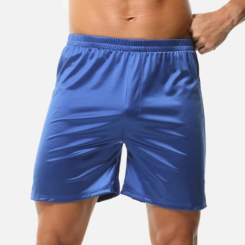Pantaloncini Boxer da Uomo in Seta Ghiaccio Sottile, Tinta Unita, Asciugatura Rapida, Freschi e Traspiranti, per Pigiama e Intimo