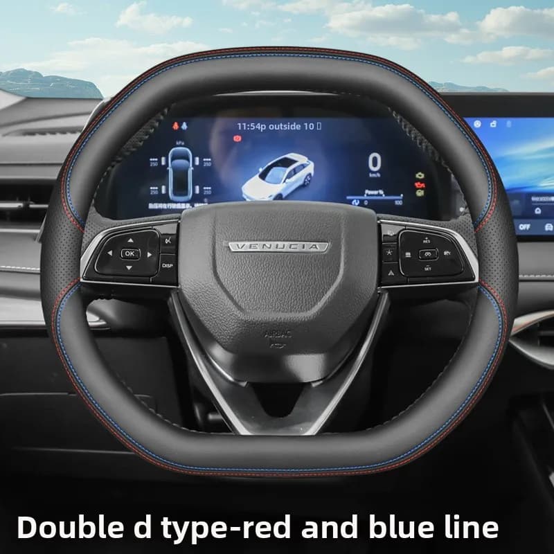 Leather Car Steering Wheel Cover for Opel Frontera Perantora Combo Mokka Zafira Life Grandland 2025 2026 Accessories