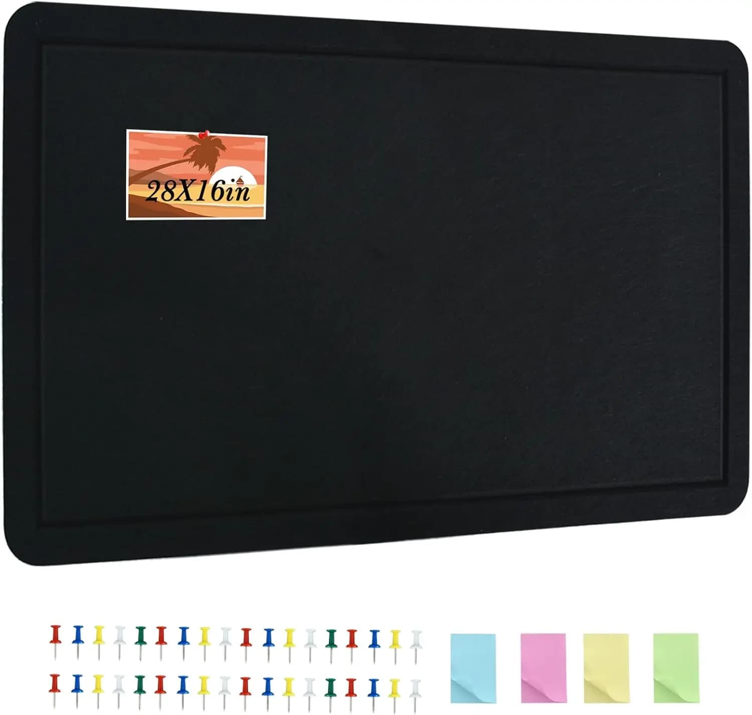 Grande Bacheca in Sughero 71x41 cm con Puntine e Note Adesive, Pannello Murale Autoadesivo per Organizzazione Ufficio e Casa