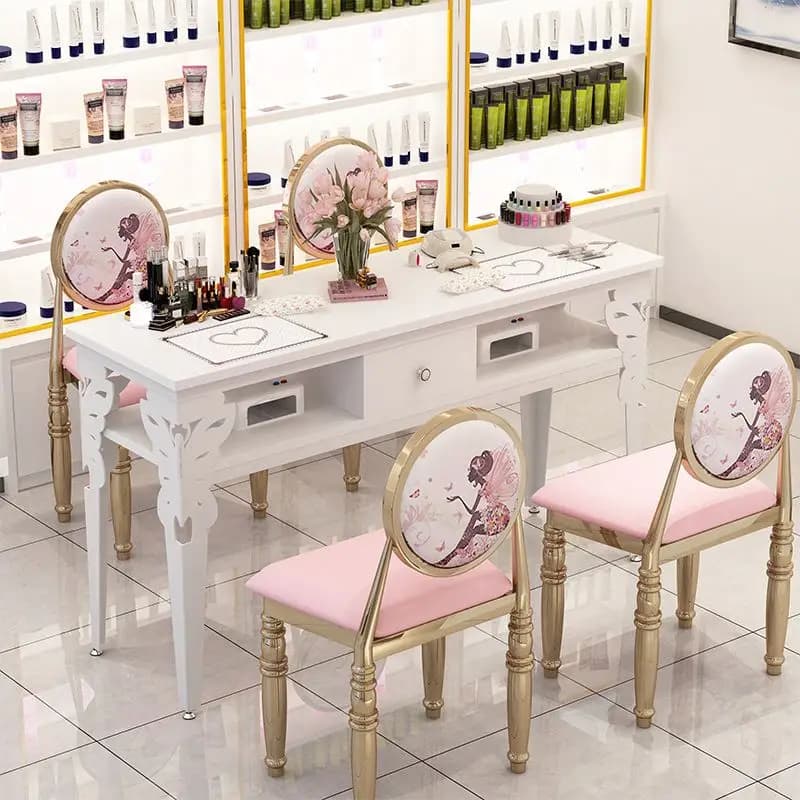 Postazione per Salone di Manicure, Tavolo e Sedia per Nail Art