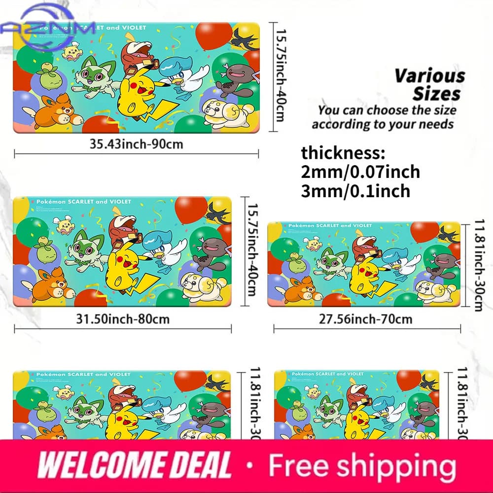 Tappetino da scrivania Pokemon Scarlet & Violet, tappetino per mouse da gioco lavabile e antiscivolo