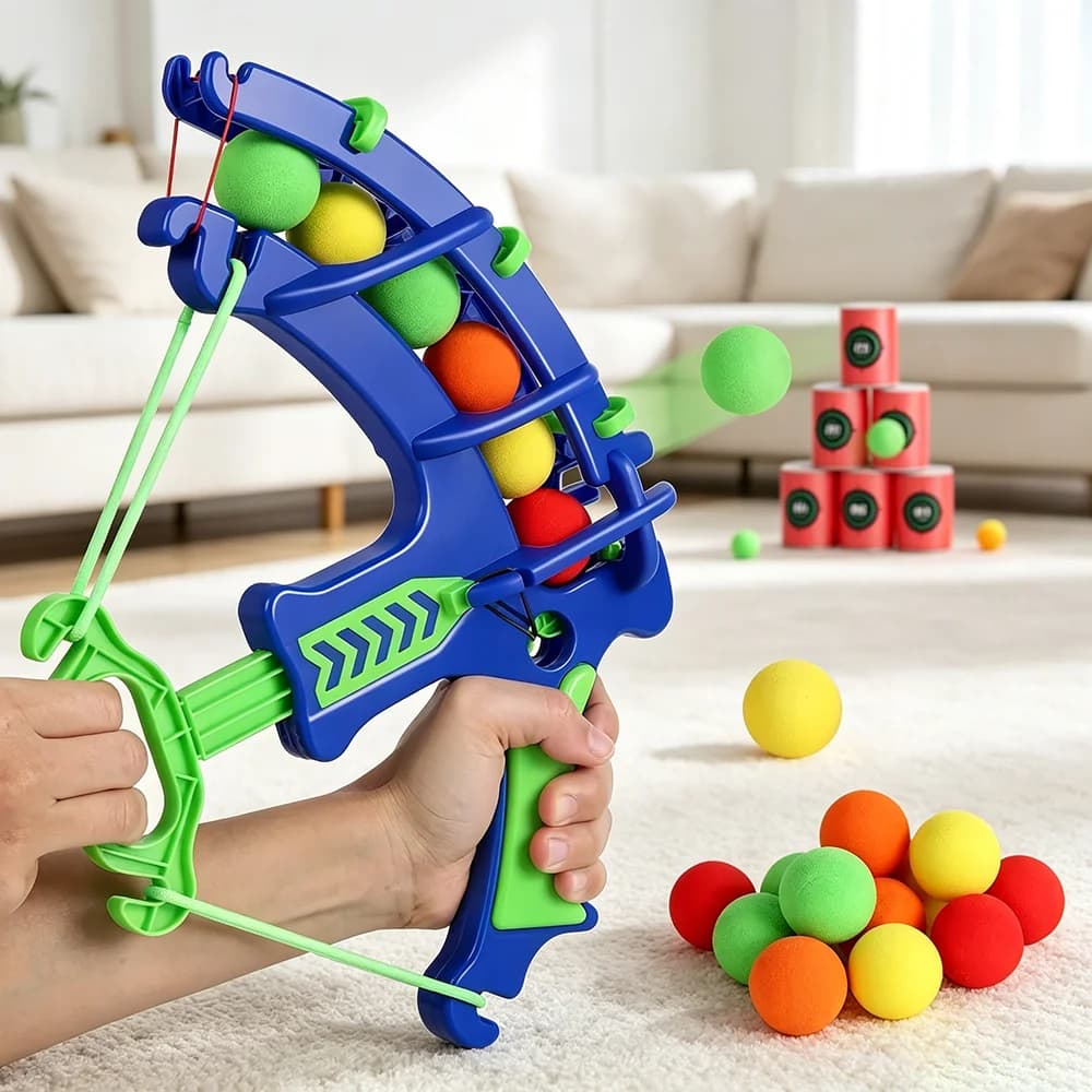 Archery Catapult Children Parent-child Indoor and Outdoor Shooting Toys Target EVA Sponge Ball Bucket Children Puzzle Toy Gift