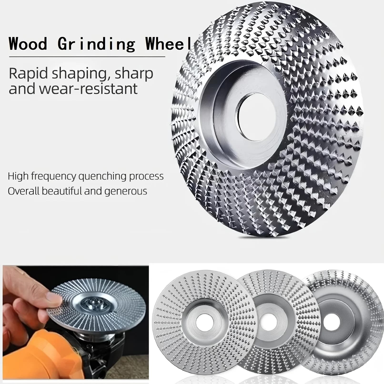 Set di Dischi Abrasivi a Lamelle da 100mm e Mola in Acciaio per Smerigliatrice Angolare, Perfetto per Levigare Legno, Plastica, Gomma e Sculture di Ghiaccio