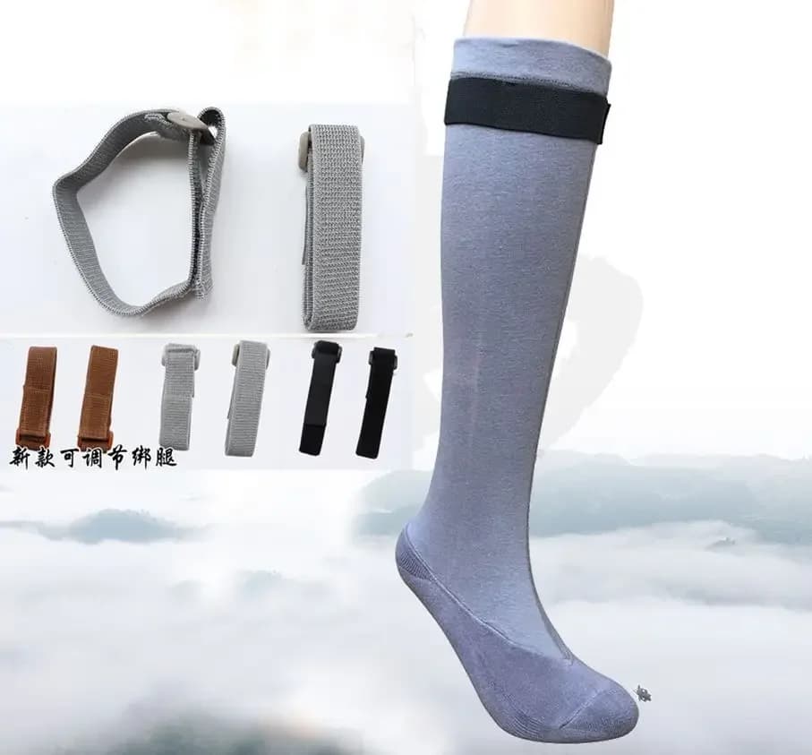 Cotton socks + strip legging black/grey zen lay arhat Buddhist monk shaolin kung fu buddha tai chi arts martial kung fu socks