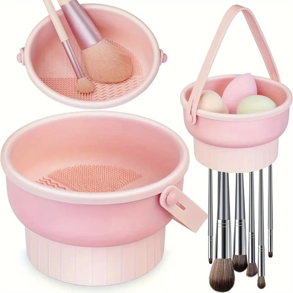 3-In-1 Makeup Brush Cleaner Dry Cleaning Air Dry Tool Drying Rack Cleaning Tool Silicone Cosmetic Brush Cleaning Tools