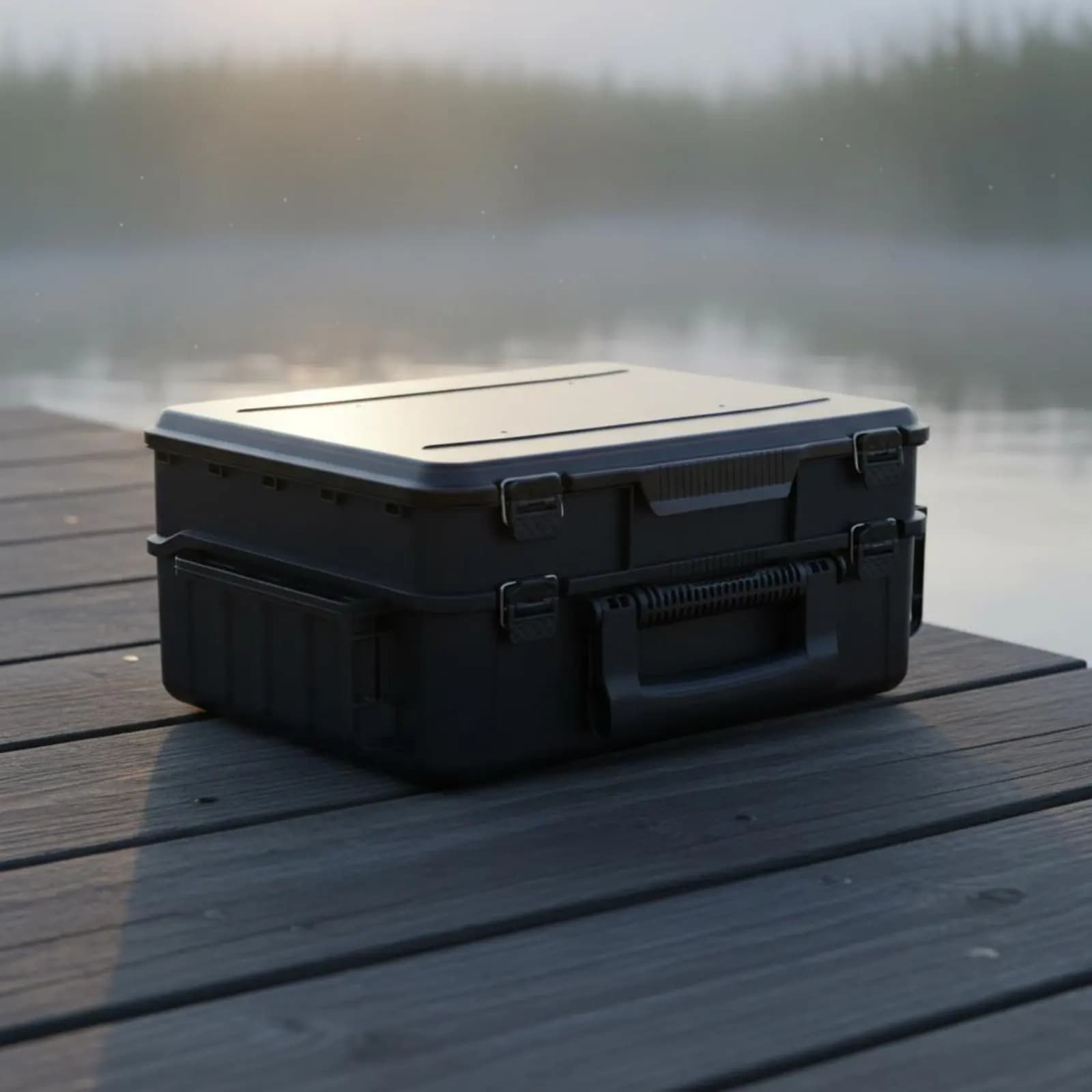 Scatola per Esche a Doppio Strato con Divisori Regolabili, Contenitore per Attrezzatura da Pesca, Chiusure Sicure, Organizer Portatile per la Pesca