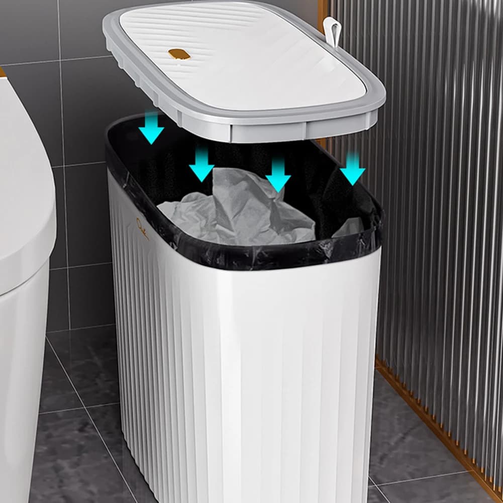 Pattumiera da 12 litri Pattumiera stretta senza odore Secchio salvaspazio per il bagno Tipo di pressatura impermeabile per l'home office