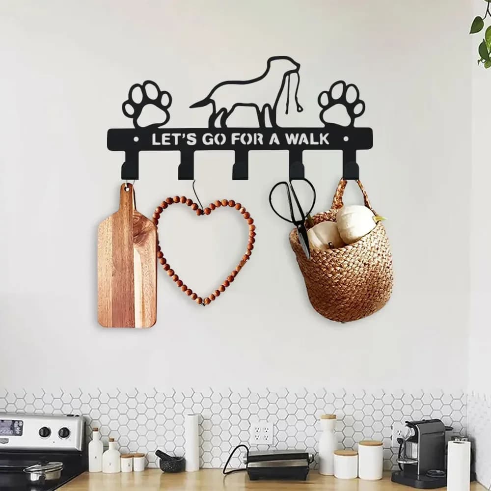 Rust-Proof Metal Dog Key Hook - Multifunctional Wall Mounted Storage For Keys, Clothes & Hats - Charming Home Decor