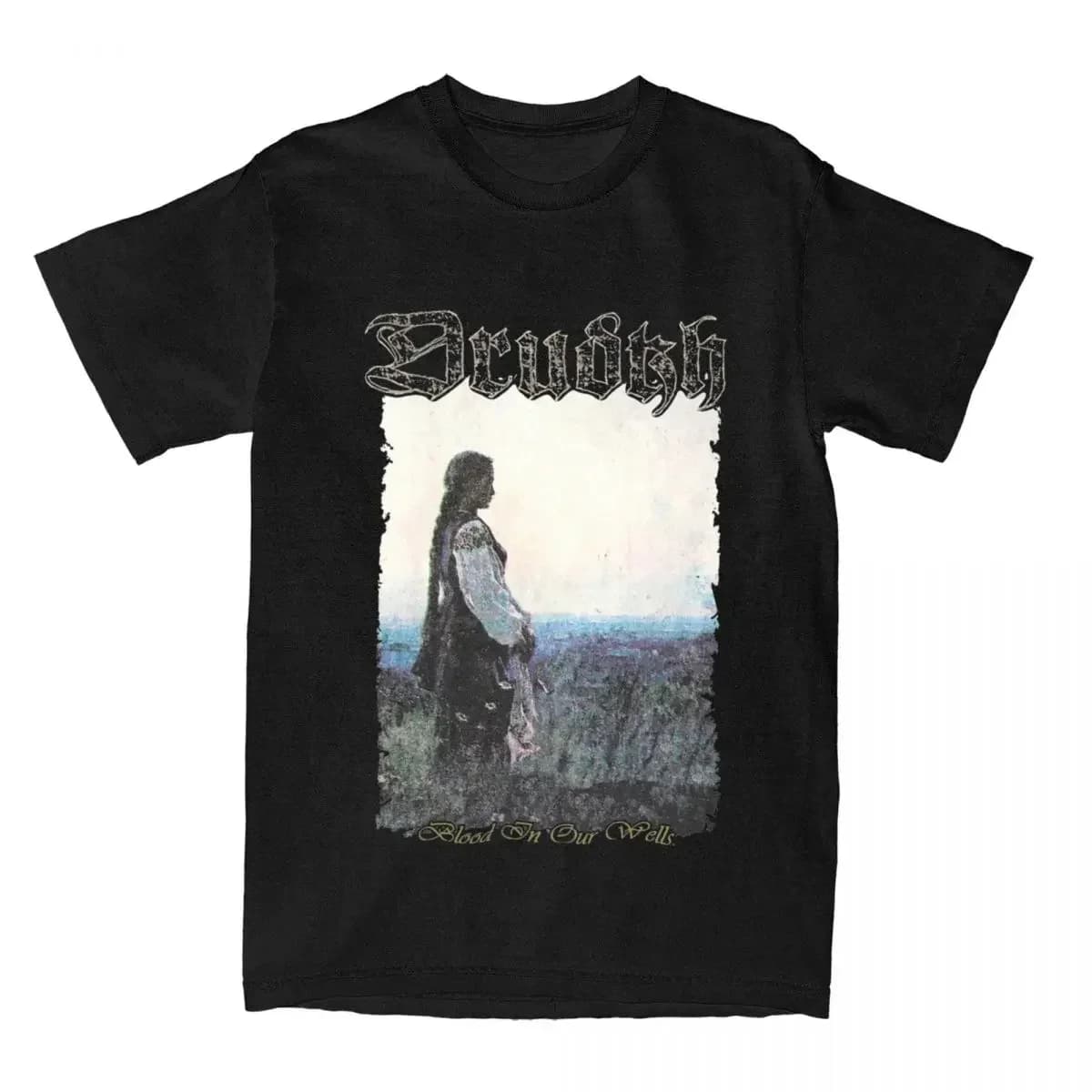 Drudkh Black Metal Band T-shirt Uomo Donna Plus Size O-Collo Oversize Casual Streetwear Vintage Harajuku Unisex Tees